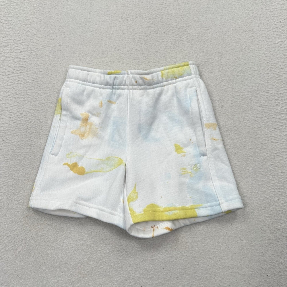 DSG‎ Boys Youth Printed Fleece Shorts Size 2XS White Stain Dye